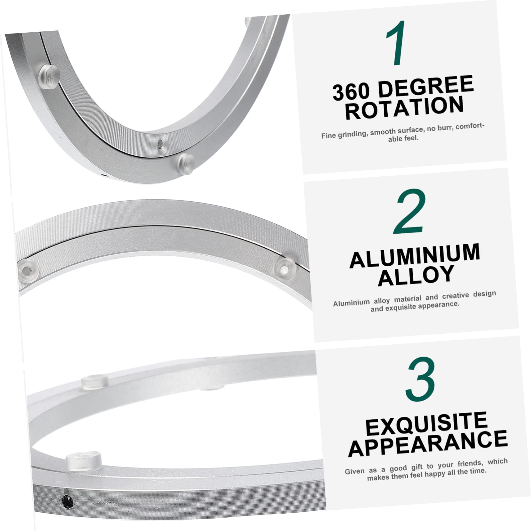 STOBAZA Home Turntable Base Round Turntable Bearing for Restaurant Service Food Display Sturdy Alloy