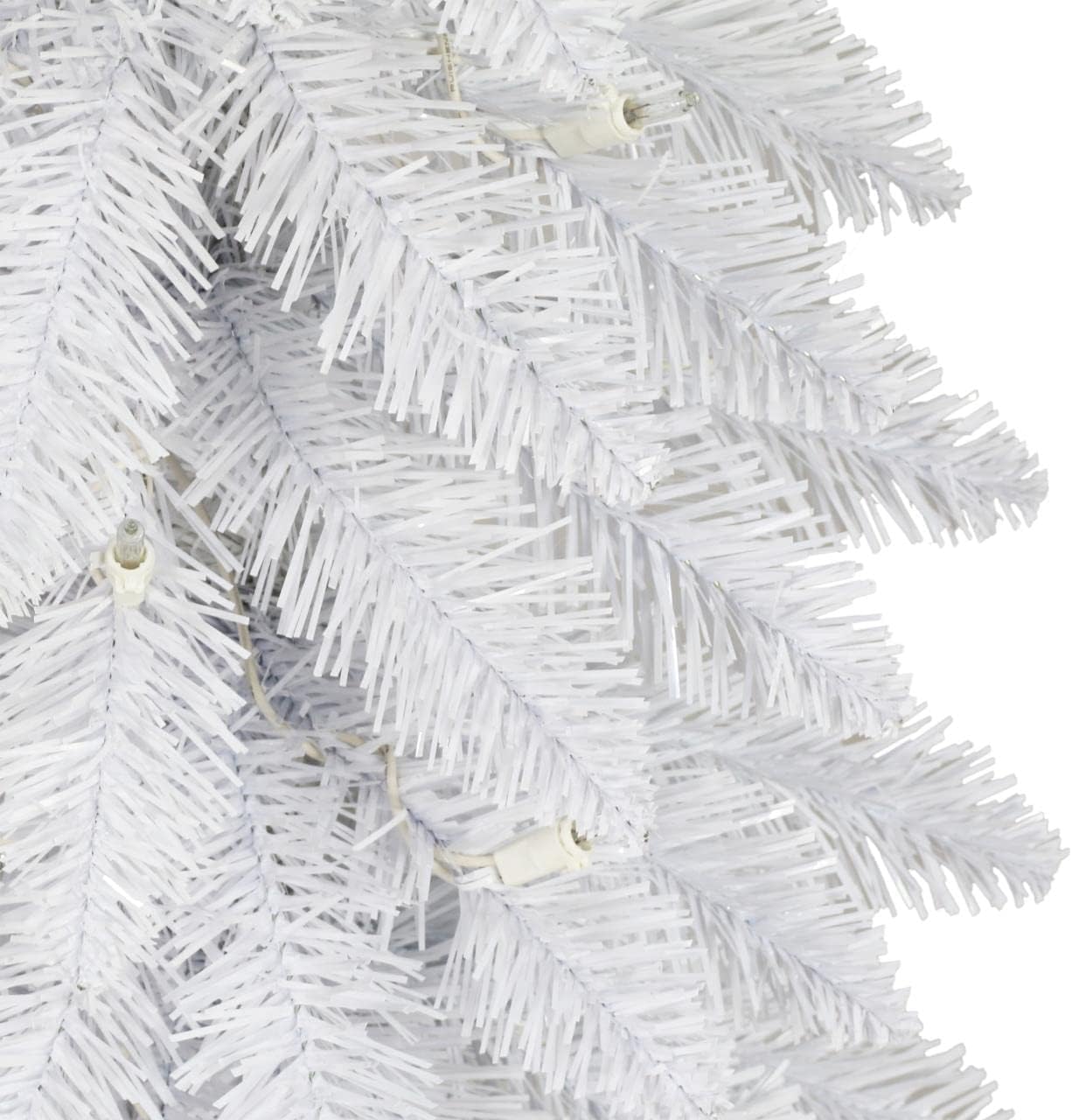 Puleo International 4 ft Pre-Lit White Artificial Alpine Pencil Tree 136 Tips 50 Clear Lights