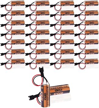 <30 Pack> for Fuji FDK CR8.LHC 3V Battery 2600mAh for Fuji FDK CR8.LHC LHC 17450 with Black Plug