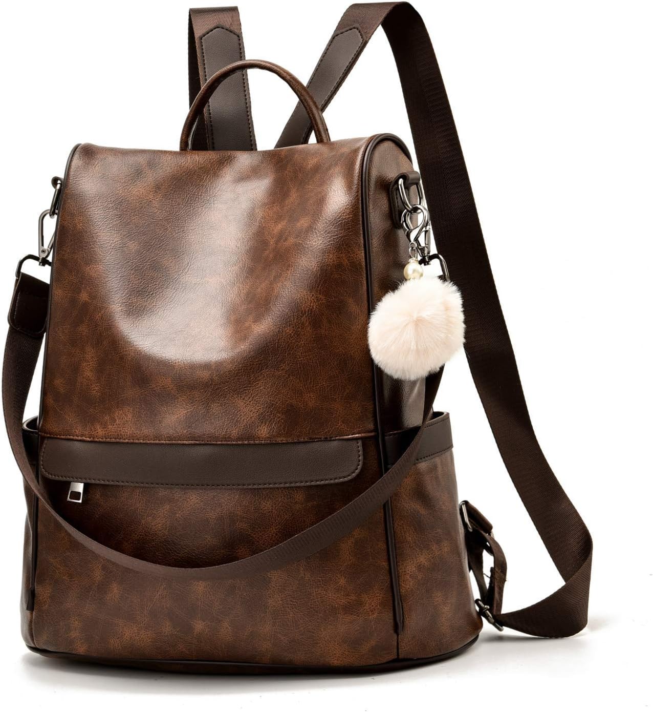 CHERUTYWomen Backpack Purse PU Leather Anti-theft Casual Shoulder Bag Fashion Ladies Satchel Bags