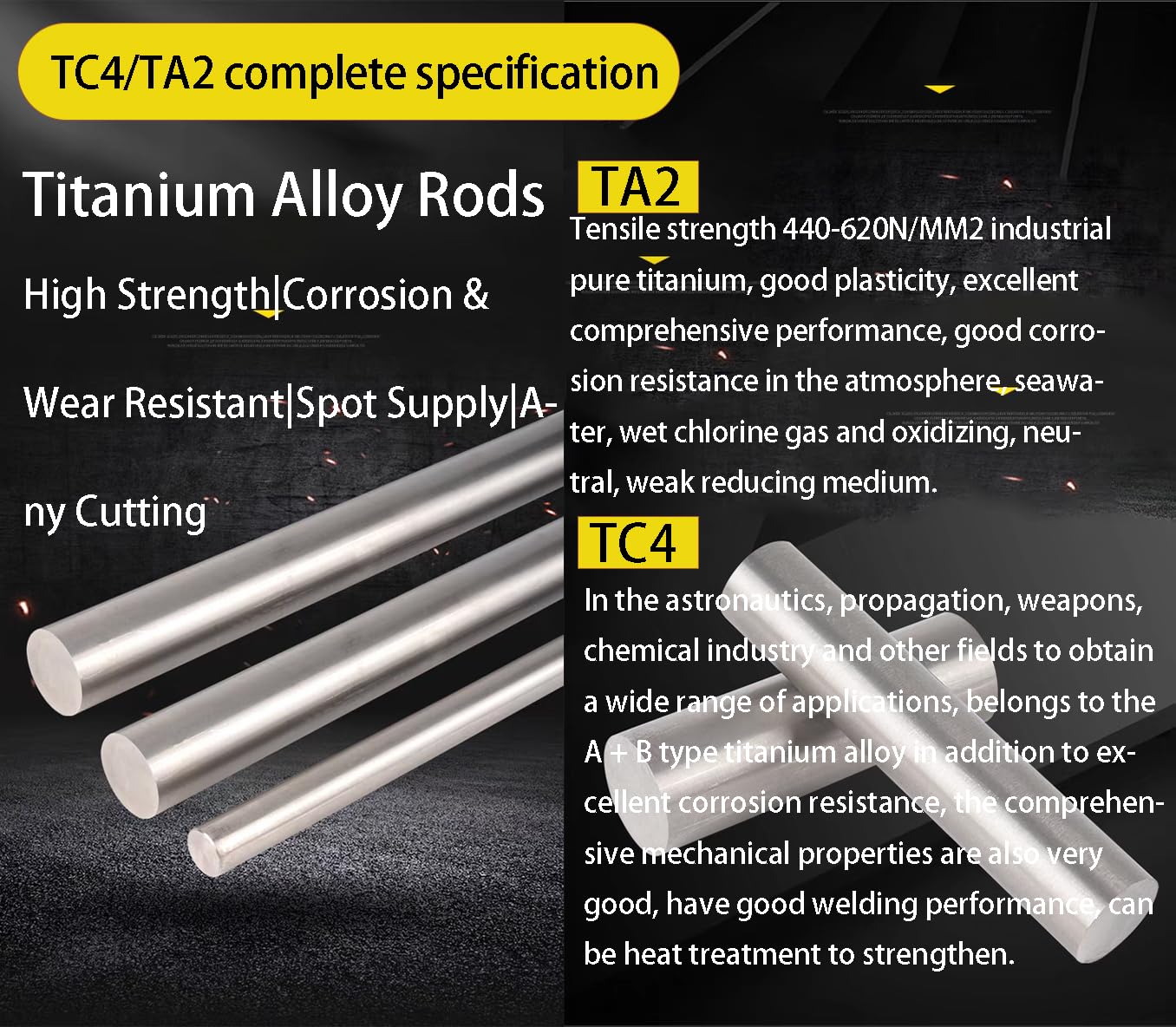 Metalowy pręt okrągły TC4 5 mm–50 mm, metalowy pręt ze stopu klasy 5(13mmx1000mmx2pc)