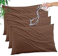 Vista 35 de Funda de almohada impermeable de bambú y rayón de Gogreen, funda de almohada transpirable, protector de almohada refrescante con cremallera, funda