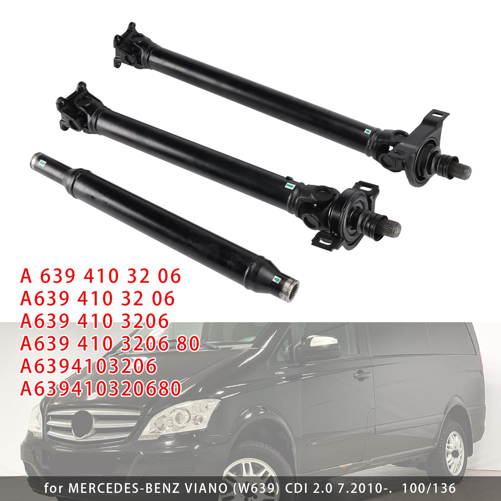 Topteng Propshaft Drive Shaft 2211mm Length 6394103206 Apto para Mercedes Viano Vito Bus W639