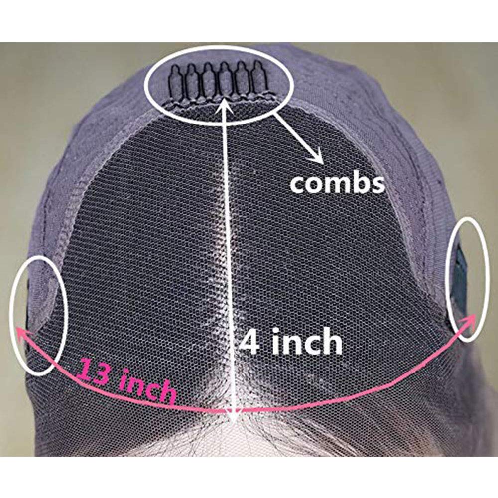 QUINLUX Short Loose Wave Lace Front Human Hair Wigs Pre Plucked for Black Woman 130% Density Short Bob with Air Bangs Bob Cut Wigs 100% Brazilian Virgin Hair (12 Inch, 13X4 lace frontal wig)
