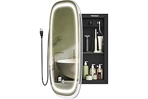 VASAGLE Wall-Mounted Bathroom Mirror Storage Cabinet