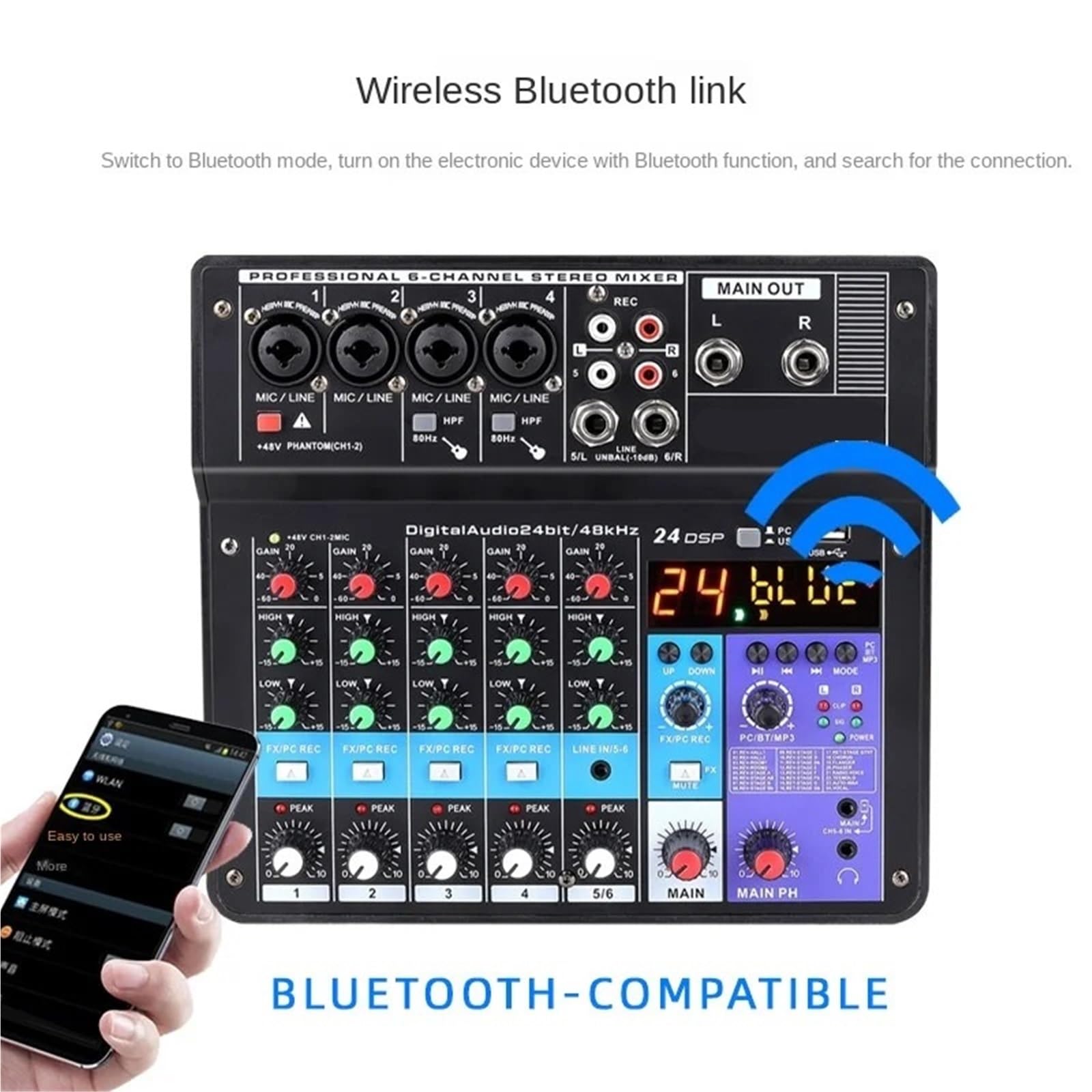 DJ-Controller, Dj Controller Mixer Sound 6 - Weg Pro Ausrüstung Mischpult Professionelle Tragbare Video Unterhaltung Elektronik