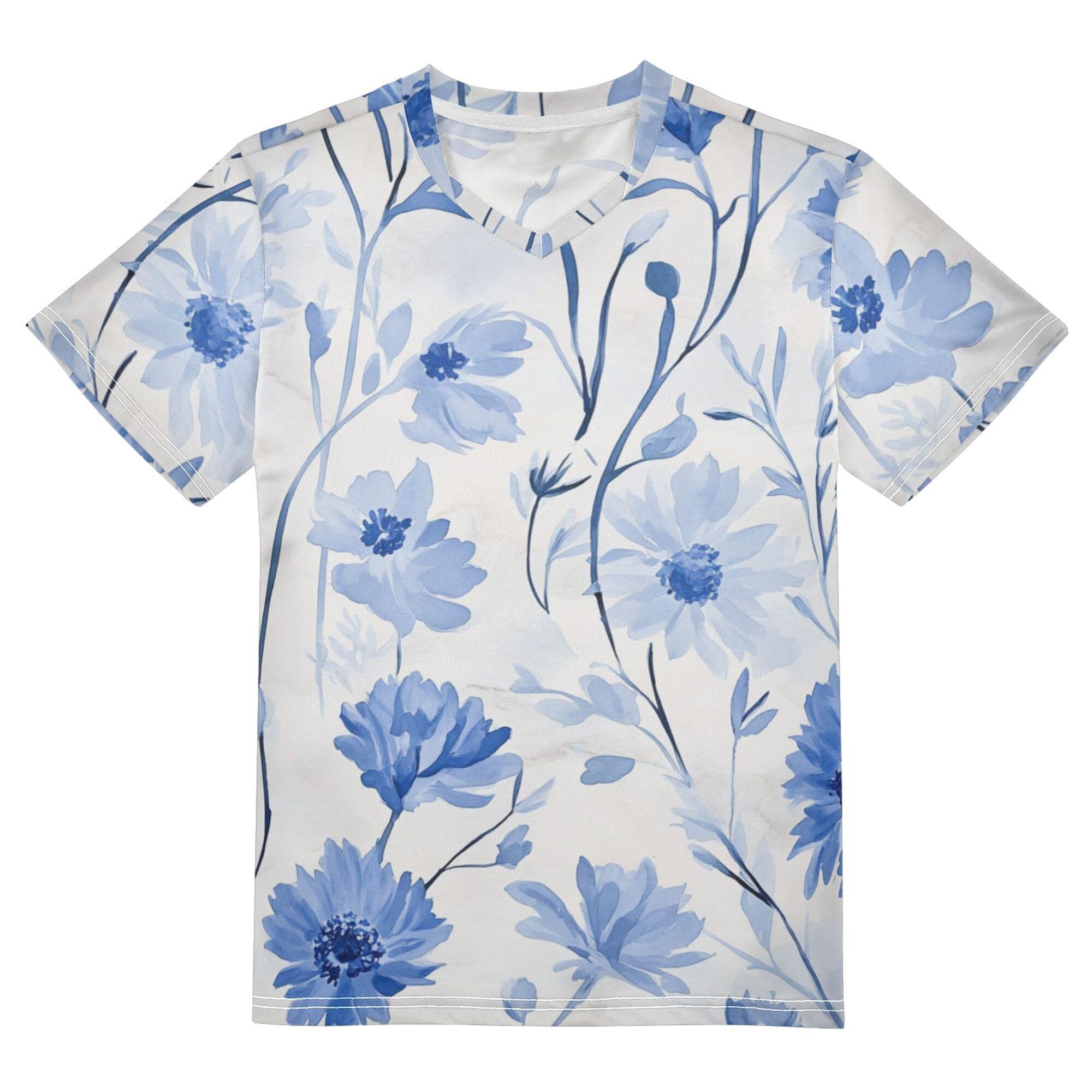 Kids Short Sleeve Tees Soft Breathable Beauty Floral Kids Activewear for Kids Juniors