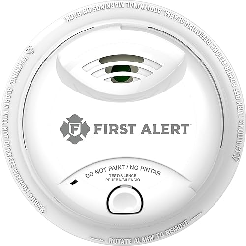 First Alert 0827B Ionization Smoke Alarm with 10-Year Sealed Tamper-Proof Battery , White , Pack of 1