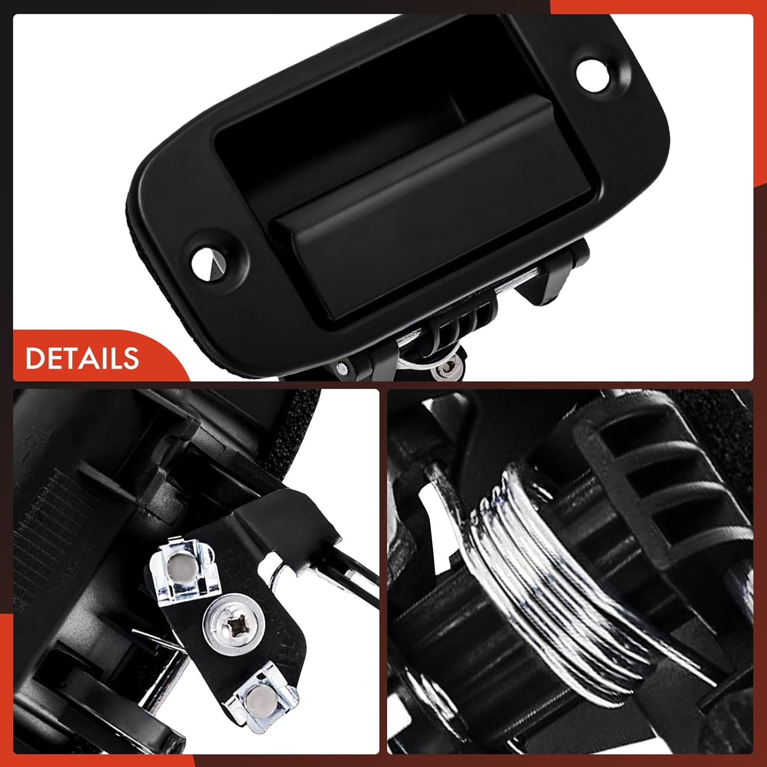 A-Premium Rear Left Driver Side Interior Door Handle Compatible with Dodge Ram 1500 1998-2001, Ram 2500 1998-2002, Ram 3500 1999-2002, 4-Door Only, Smooth Black, Replace# 55275109