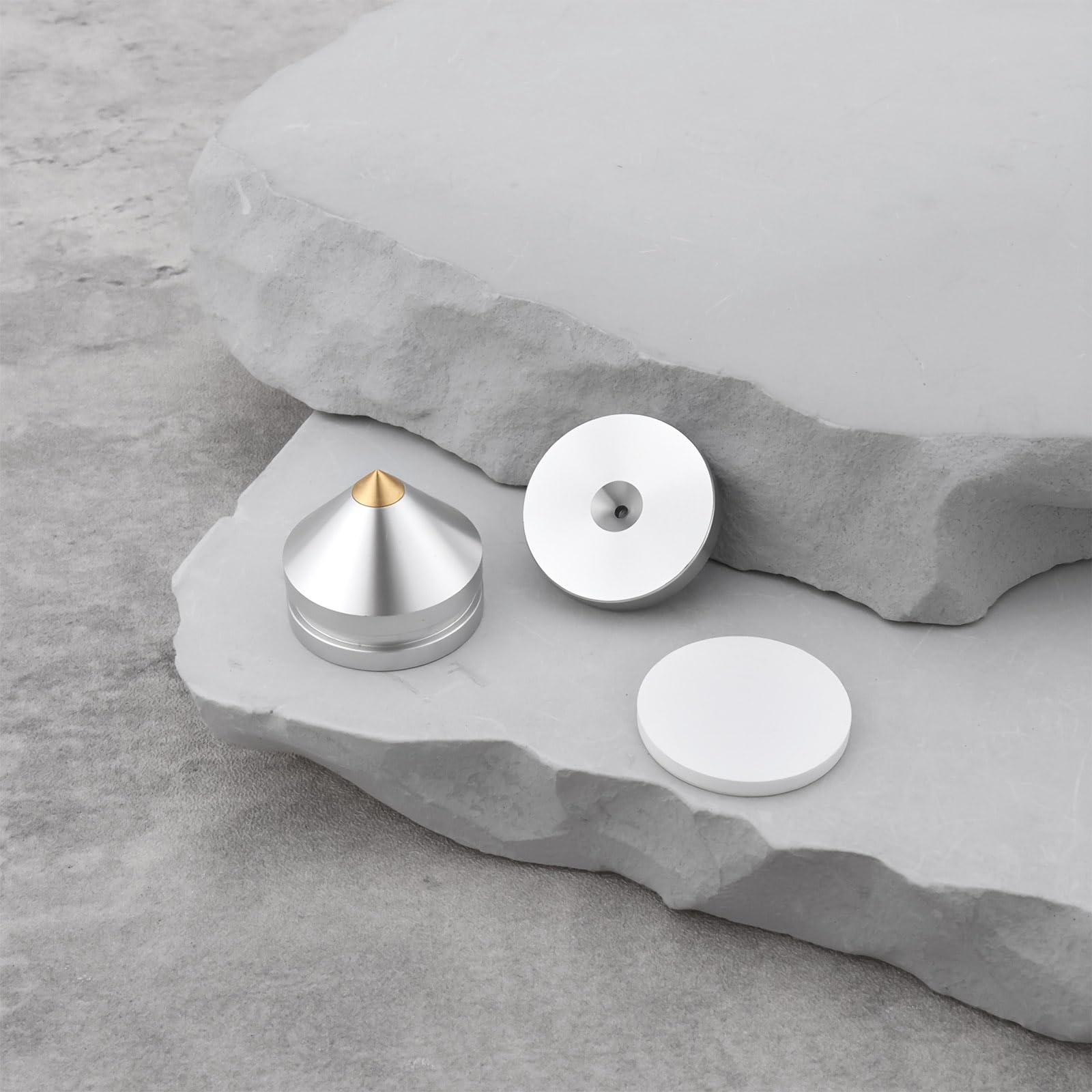 Set Di 4 Piedini Isolanti In Lega Di Alluminio Per Altoparlanti 23x20 Mm Cuscinetti Conici Antivibrazioni Per Giradischi E Lettori CD