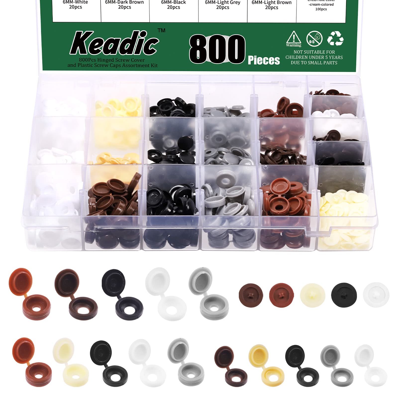 Buy 20pcs Grey Plastic Screw Cap Hinged Button Cover For Hide Flat Or Pan Head Up To 4mm Diameter Bolt Protect Fold Furniture Decorative Online In India - Foto 2