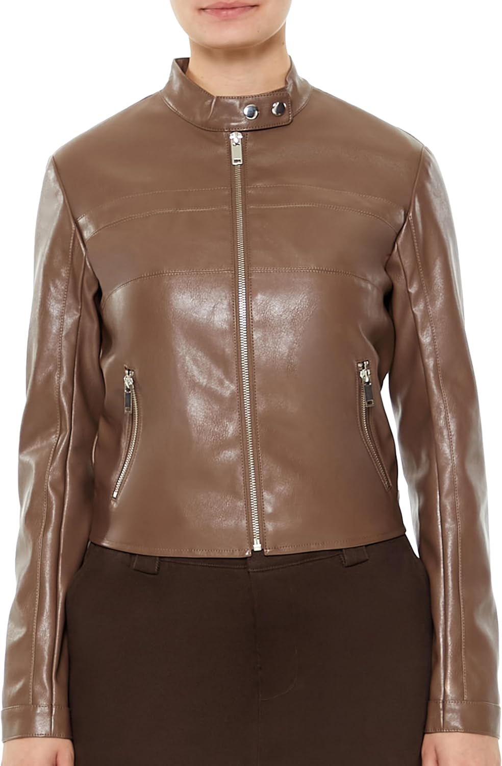 Forever 21 Women's Faux Leather Moto Jacket