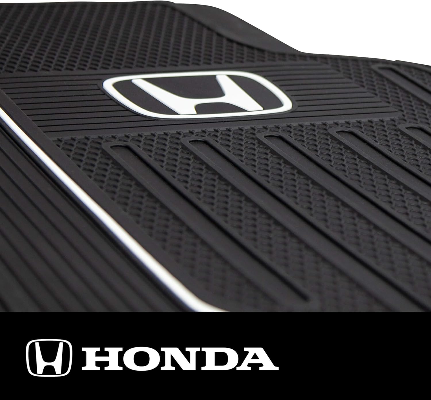 Plasticolor Elite 4 Piece Front and Rear Floor Mats for Car Truck and SUV Compatible with Honda Vehciles