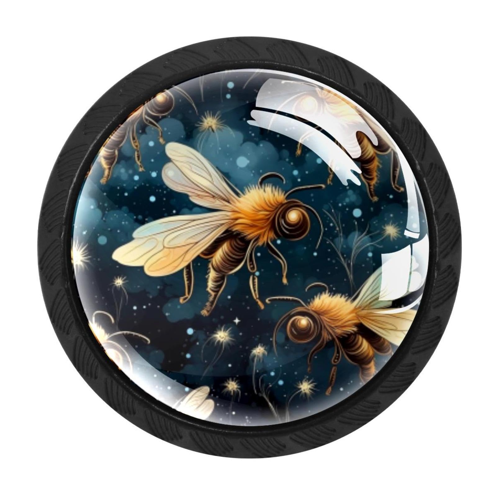 Chenzzzz Multicolored 11 4 Pieces Starry Bee Drawer Knobs, 35Mm Black Cabinet Knobs, Drawer Pulls And Knobs, Dresser Drawer Knobs, Cabinet Hardware Kitchen Cabinet Knobs