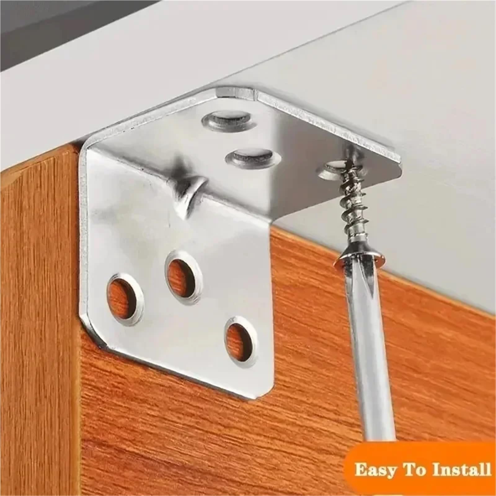 Staffa Angolare Universale In Acciaio Inossidabile Da 40 Pezzi, Dispositivo Di Fissaggio Fisso Ad Angolo Retto, For Mobile Con Struttura Del Letto Per Mobili, Scaffali, Sedie In Legno(6 Holes)