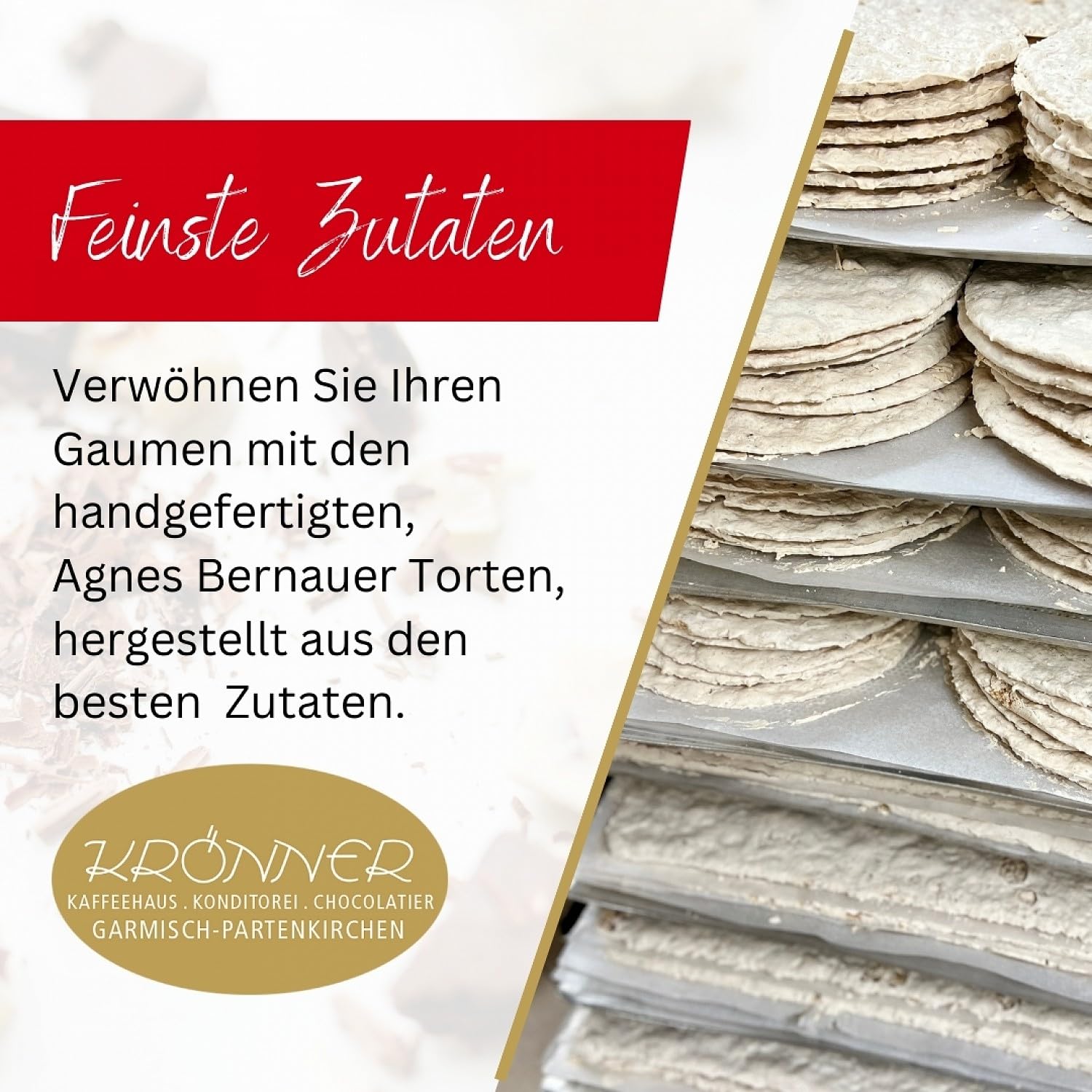 Krönner Agnes Bernauer Torte (Valentinsgruß, ⌀ 26 cm) – Schichttorte aus Nu