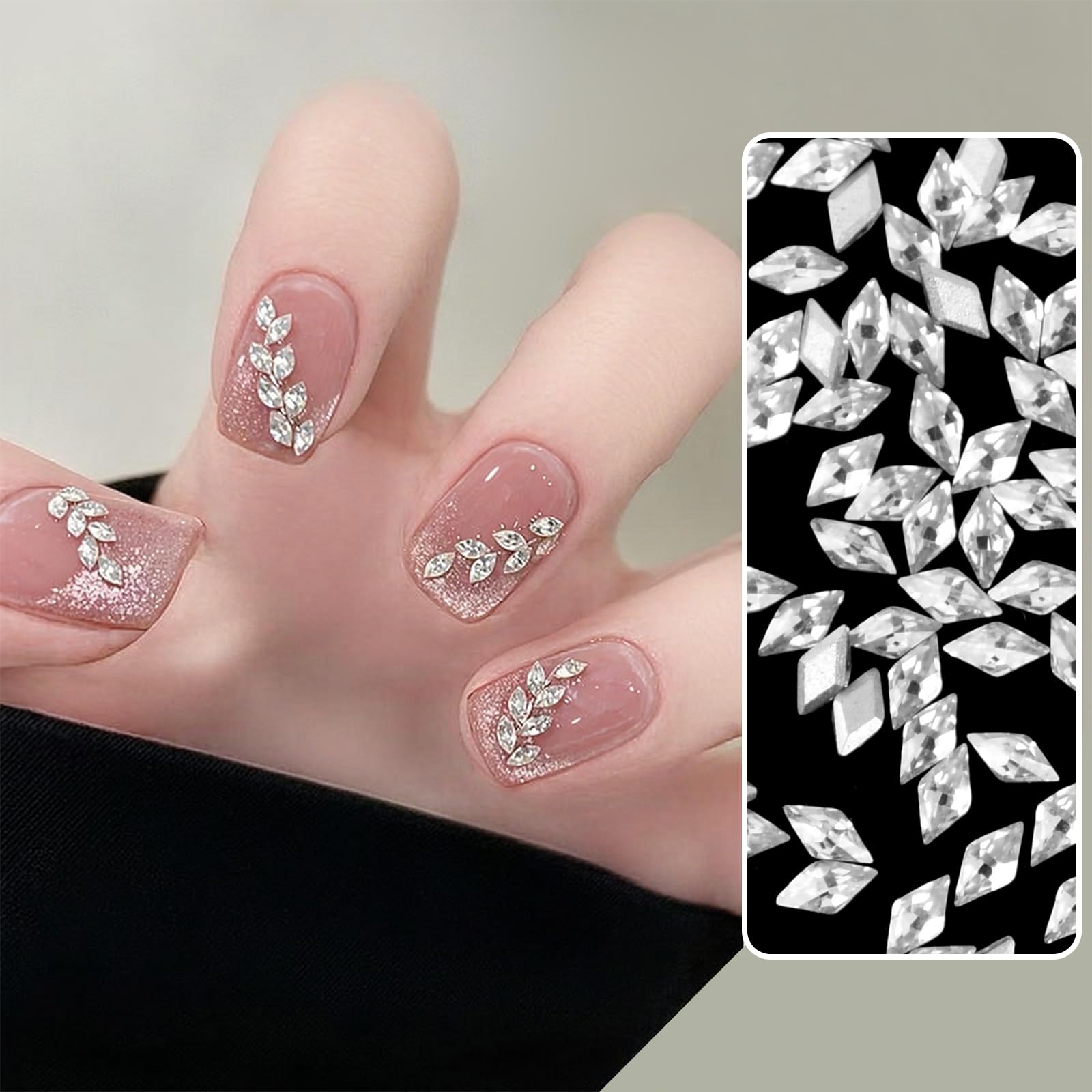 100pcs Strass 3D Ongles Nail Art - Cristal à Dos Plat 3mm, Rhinestones de Zircon Brillants pour Décoration - Strass Ongles, Nail Art 3D, Idéal DIY, Mariage & Accessoires