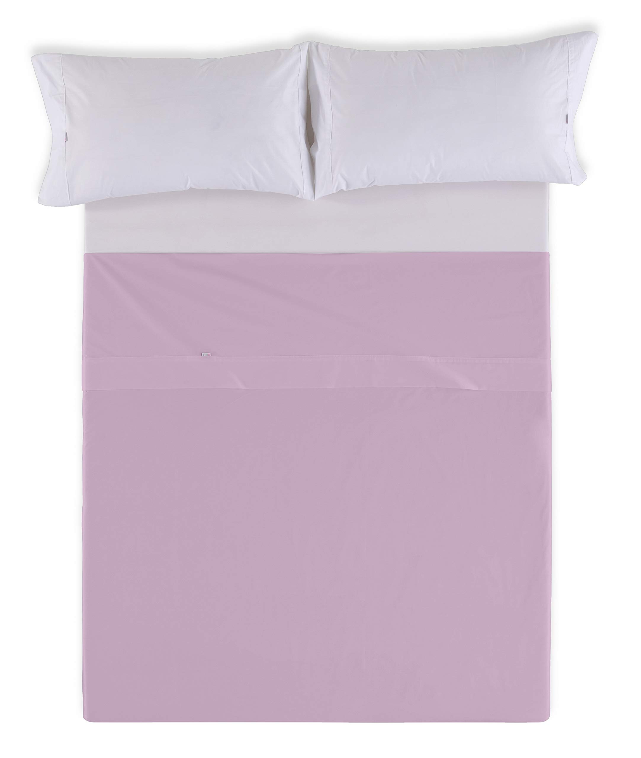SABANA ENCIMERA color malva - Cama de 135/140 100% algodón - 144 hilos