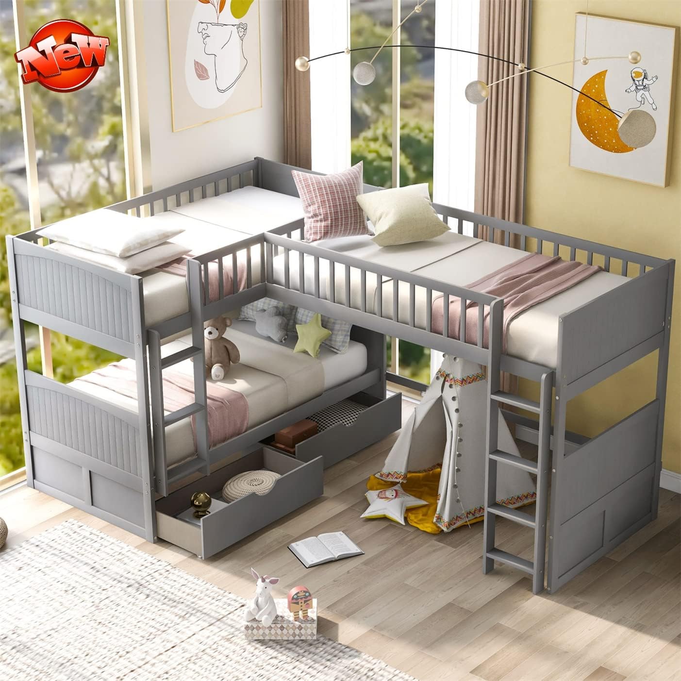 KIHES Upgraded Version & Stronger LShaped Solid Wood