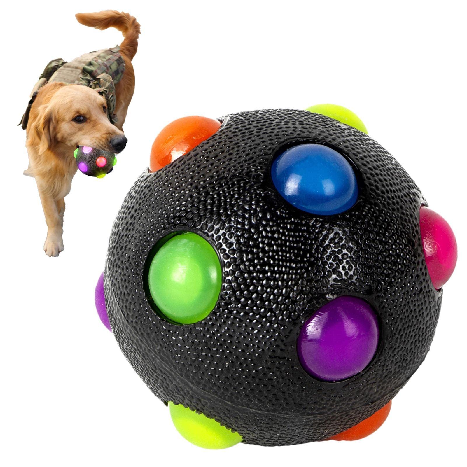 Light Up Dog Ball, Self Moving Dog Ball Jumping Activation Ball Dog Shake Ball Toy Flashing Ball Elastic Pet Training Toys For Various Puppy, Dog Breeds For Puppy, Cats, Dog