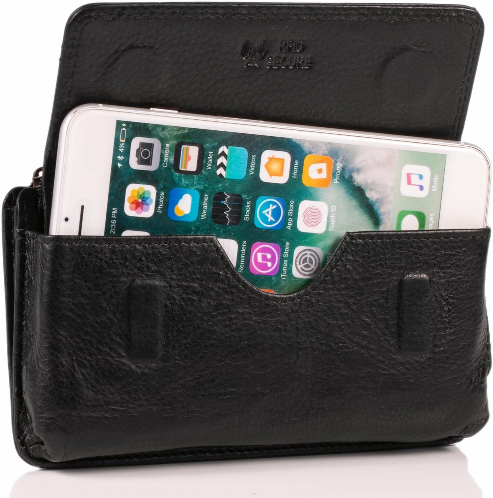 AXELENS Handy Tasche Kunstleder - Gürteltasche Mit Klettverschluss Schwarz