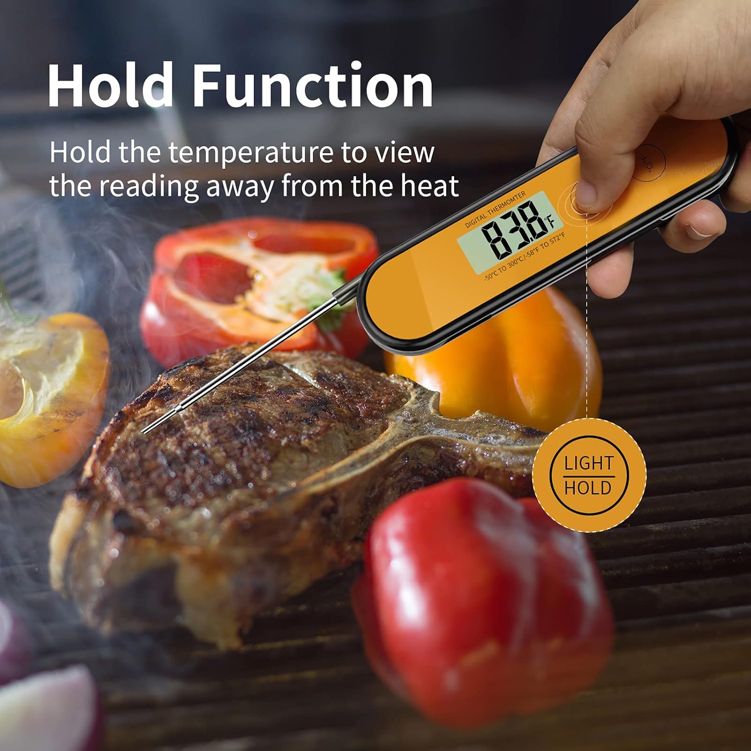 review Waterproof Digital Meat Thermometer for Grilling with Backlit Instant Read Thermometer Kitchen Cooking Food Thermometer for Coffee Candy Home Brewing BBQ Grill Smoker