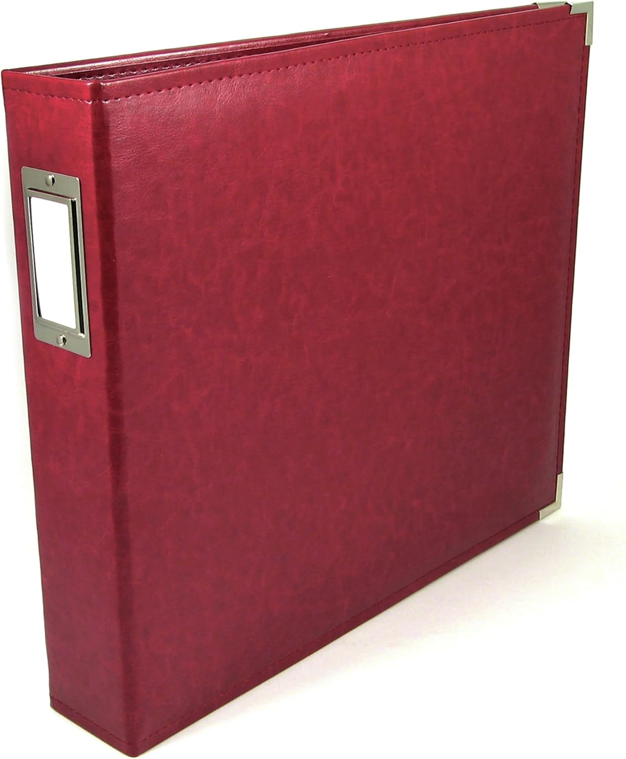 We R Memory Keepers 12x12 Photo Album - Faux Leather with 5 Page Protectors and Spine Label - Snag-Free D-Ring Scrapbooking Memory Album, Acid-Free, Wine