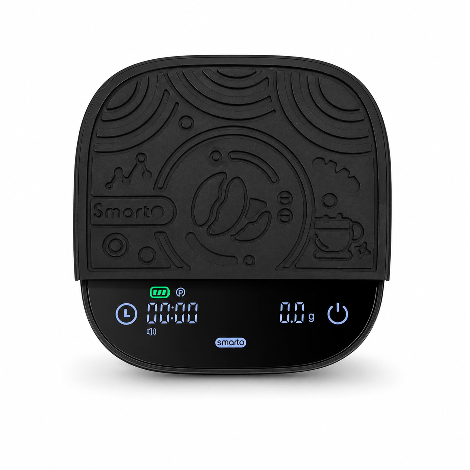 Báscula de café inteligente con temporizador, 5 modos inteligentes, báscula de precisión recargable para preparar café en casa, pantalla digital, compacta