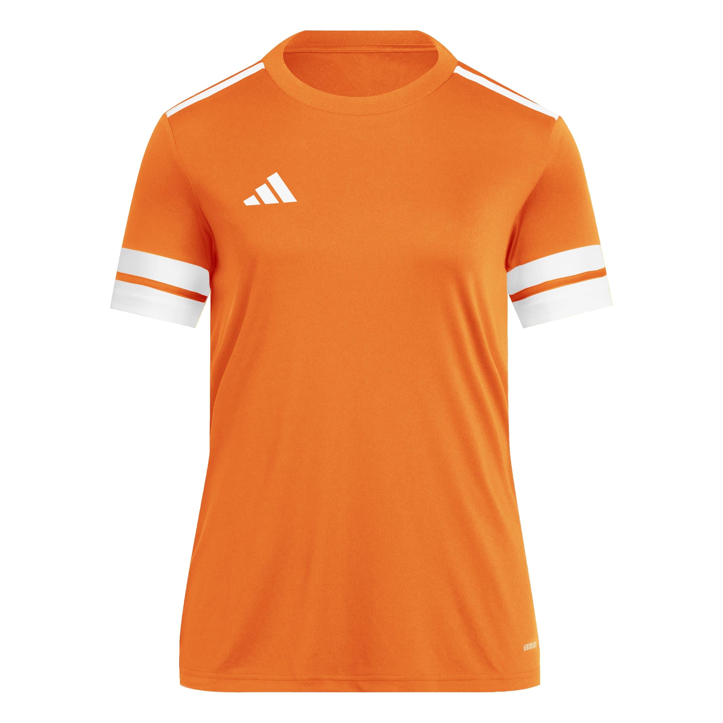 adidas Women's Squadra25 Jersey Short Sleeve Shirt, Team Orange/White, M