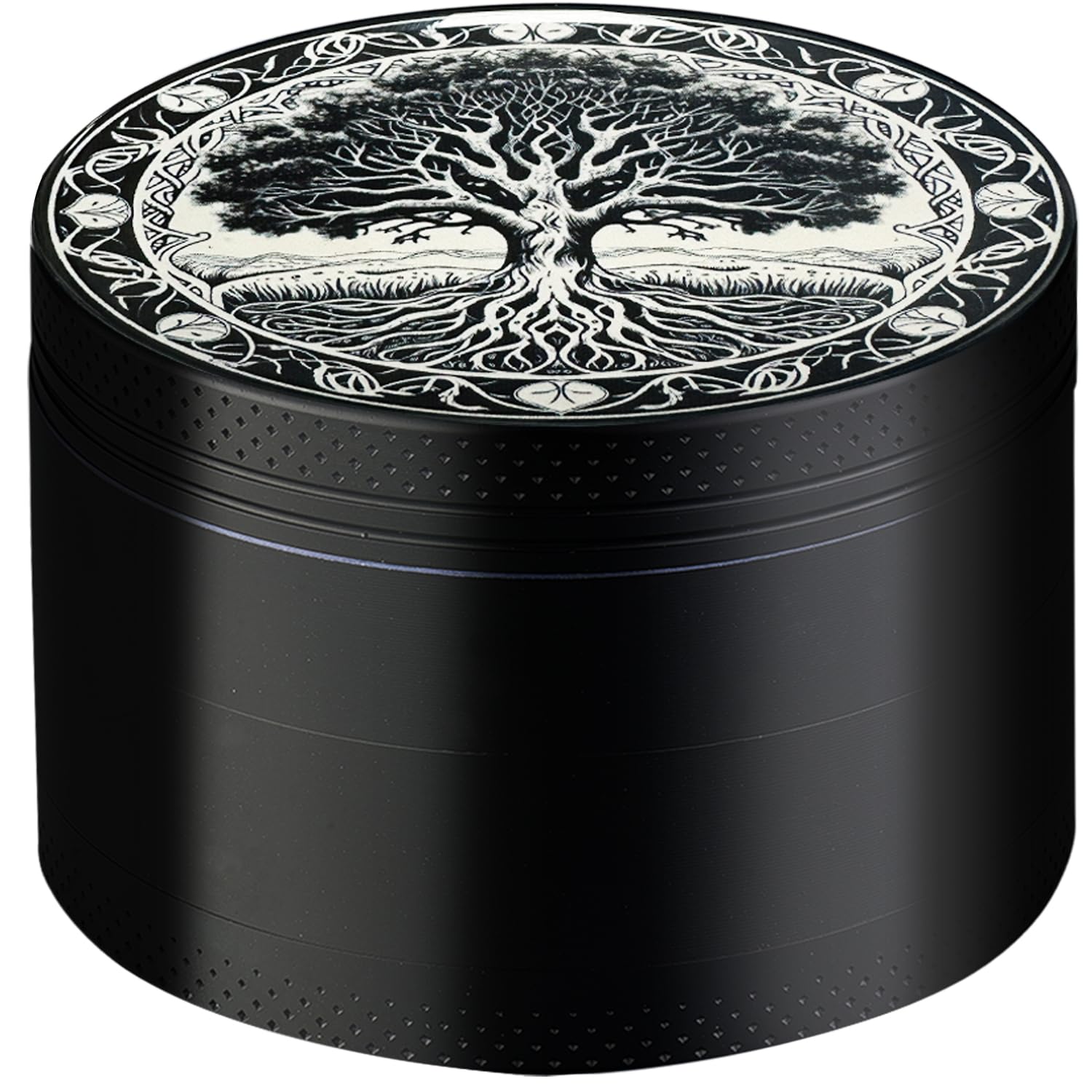Sytranrein Herb Grinder –63mm Premium Metal Grinder for Dry Herbs & Spices, 4 Piece Grinder with Magnetic Top(Tree)