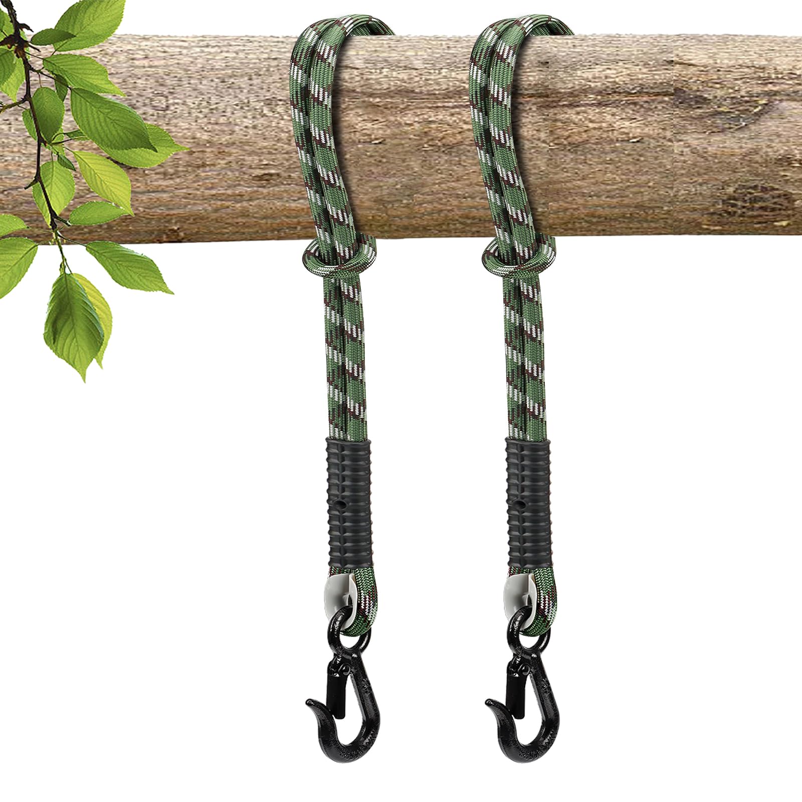 Juego de fijación de columpio para hamacas, hamacas de carga pesada, hamaca colgante, cuerda con asas cómodas y mosquetón, para sillón colgante, columpio al aire libre, yoga (2 unidades, 1,65