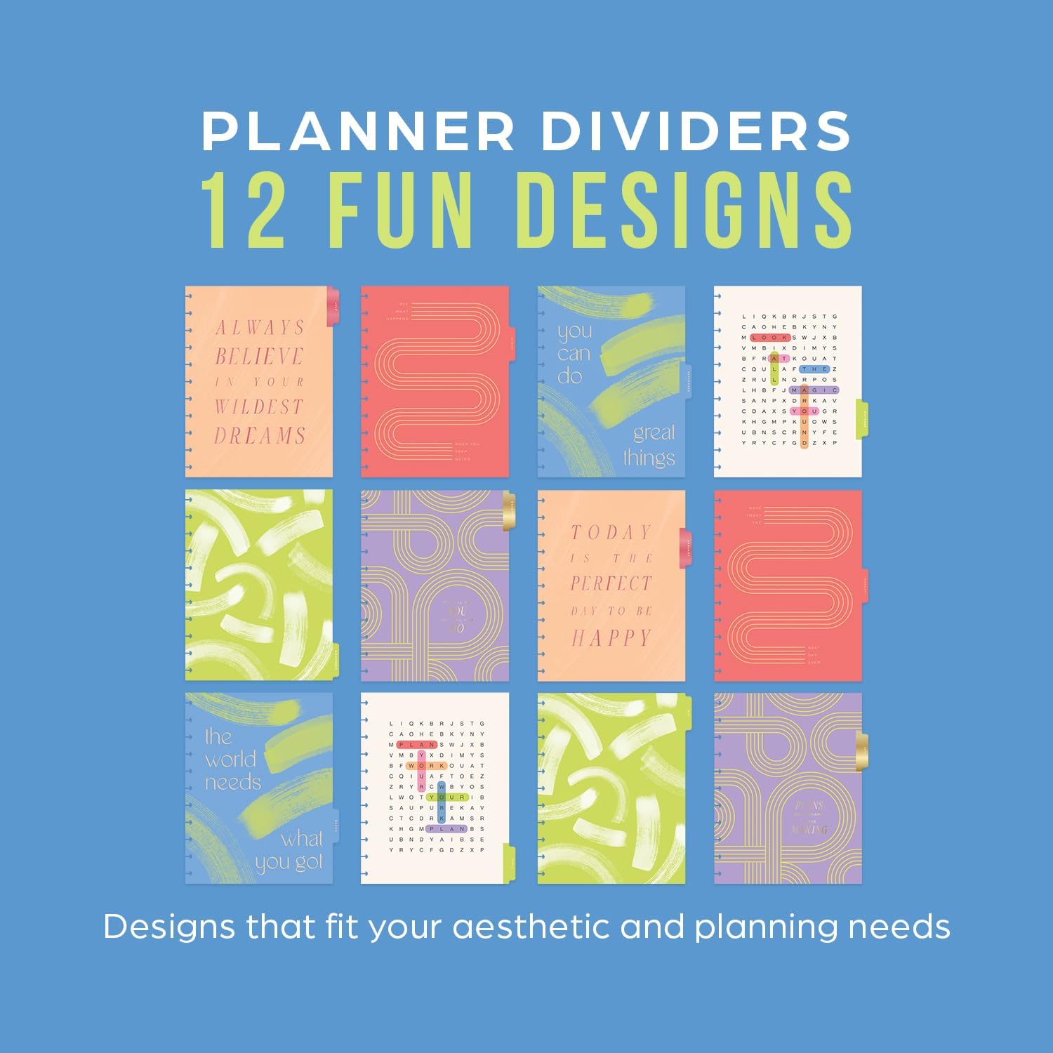 Happy Planner Disc-Bound 12-Month Academic Planner, July 2024–June 2025 Daily and Monthly Planner, Big Size, Dashboard Layout, Neons + Neutrals, 72 Pages, 2 Sticker Sheets, 8 1/2" x 11" image 5