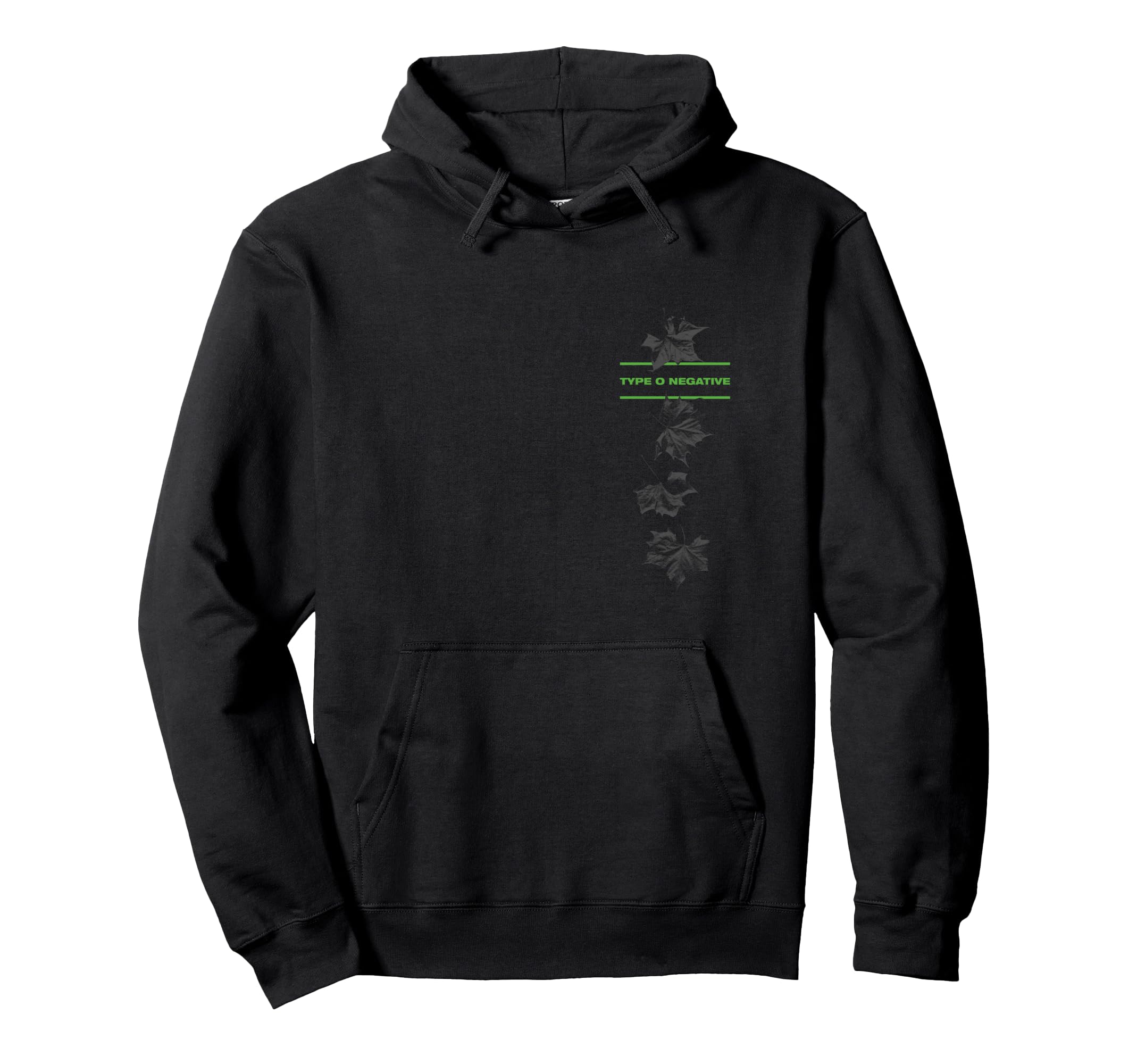Leaves Double Sided Black Pullover Hoodie