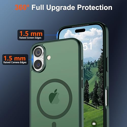 Miniatura 1034 de SUPFINE Funda magnética para iPhone 11 (compatible con MagSafe) (protección contra caídas de grado militar), translúcida mate a prueba de golpes