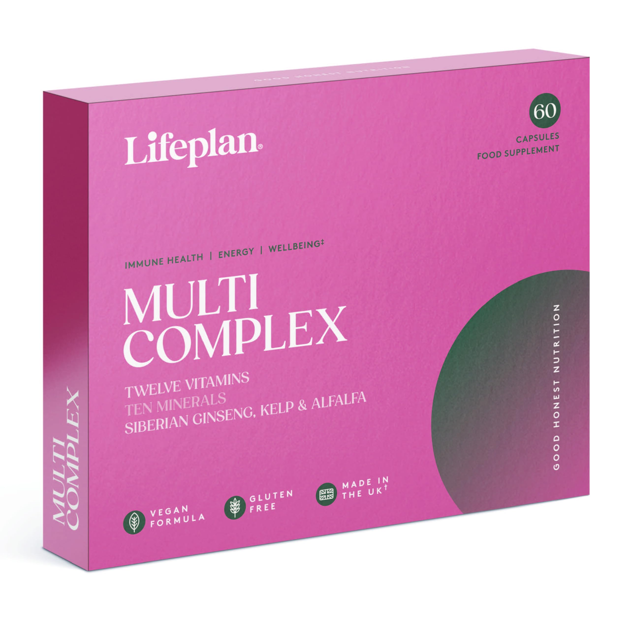 LIFEPLAN Multi Complex 60 Capsules – Multivitamin & Mineral Supplement – Daily Immune, Energy & General Health Support – 81.66g