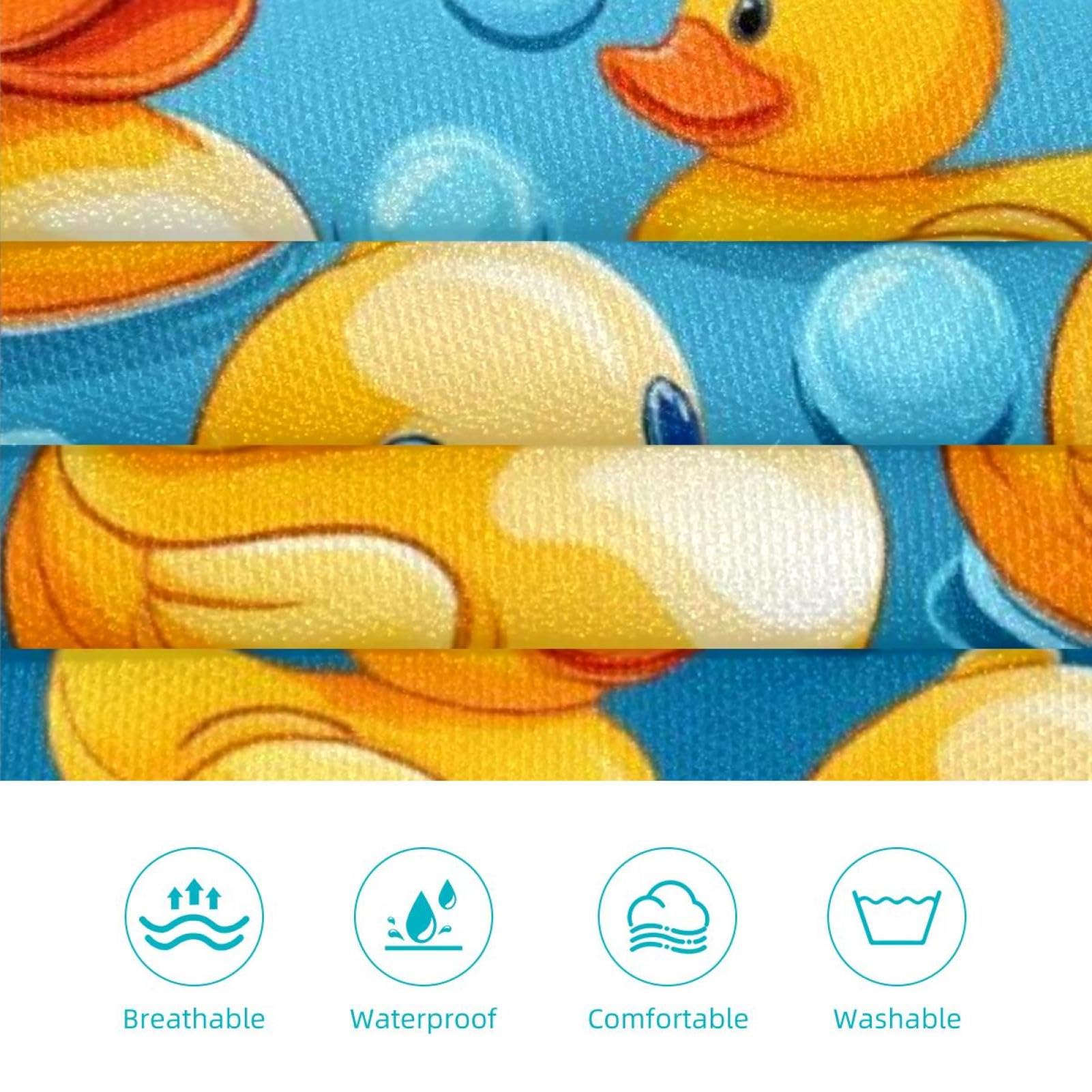 Lot de 2 tabliers de cuisine en lin pour homme et femme avec 2 poches réglables Motif canard, Canard en caoutchouc de dessin, L:26.2x34.6in/66.5x88cm;M:26.2x26.6in/66.5x67.5cm
