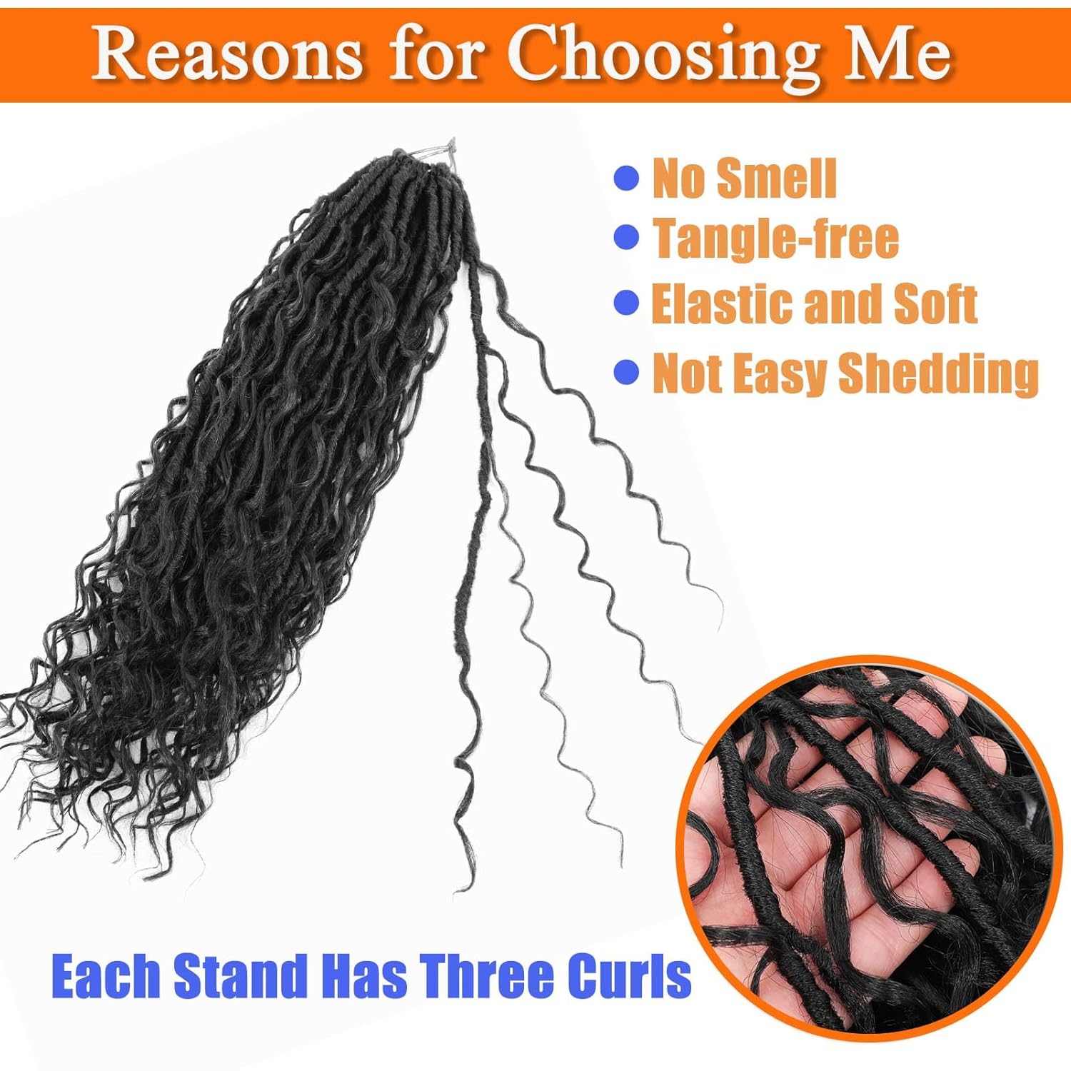 Boho Faux Locs Crochet Hair 24Inch 7Packs Goddess Locs Crochet Hair Pre Looped Boho Soft Locs Synthetic Braids Hair Extensions for Women (1B#, 24 Inch)