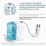 NASALFRESH MD Premium Bundle – Dual Powered Nasal Irrigation System – Sinus Decongestant Relief System – 60 Saline Packets, Case, 2 Sets of Nose Pillows – Snoring Remedy - 4