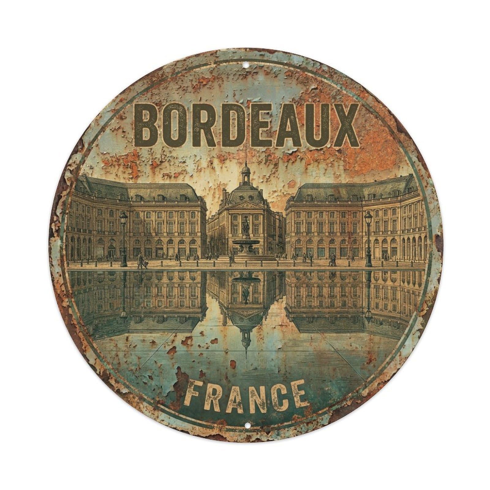 Galvaxio Style Vintage Travel France Bordeaux Metal Tin Sign