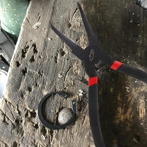 Miniatura 7 de Utoolmart Alicates de anillo de presión internos alicates de anillo de retención en ángulo de nariz doblada de 9 pulgadas 1 unidad