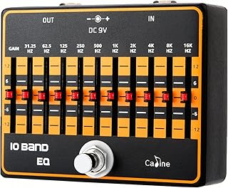 Caline Guitar EQ Pedal 10 Band EQ Graphic Equalizer Effect Pedal for 4-string/ 5-string / 6-string/ 7-string Guitars True Bypass CP-24 (31.25Hz to 16kHz)