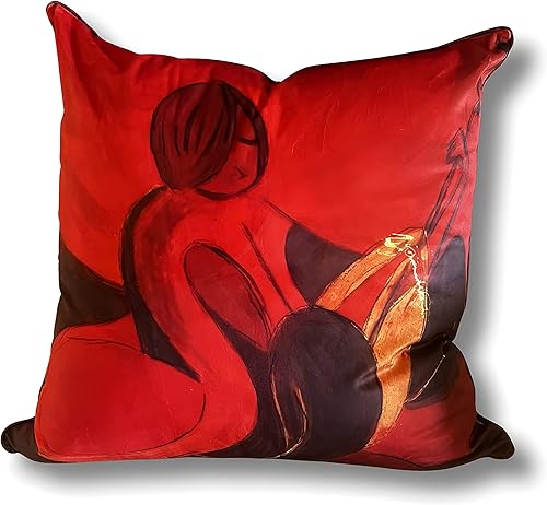 Miniatura 6 de Vanderbeek Art Inspired - Funda de almohada decorativa (mandolina roja, 22 x 22 pulgadas)