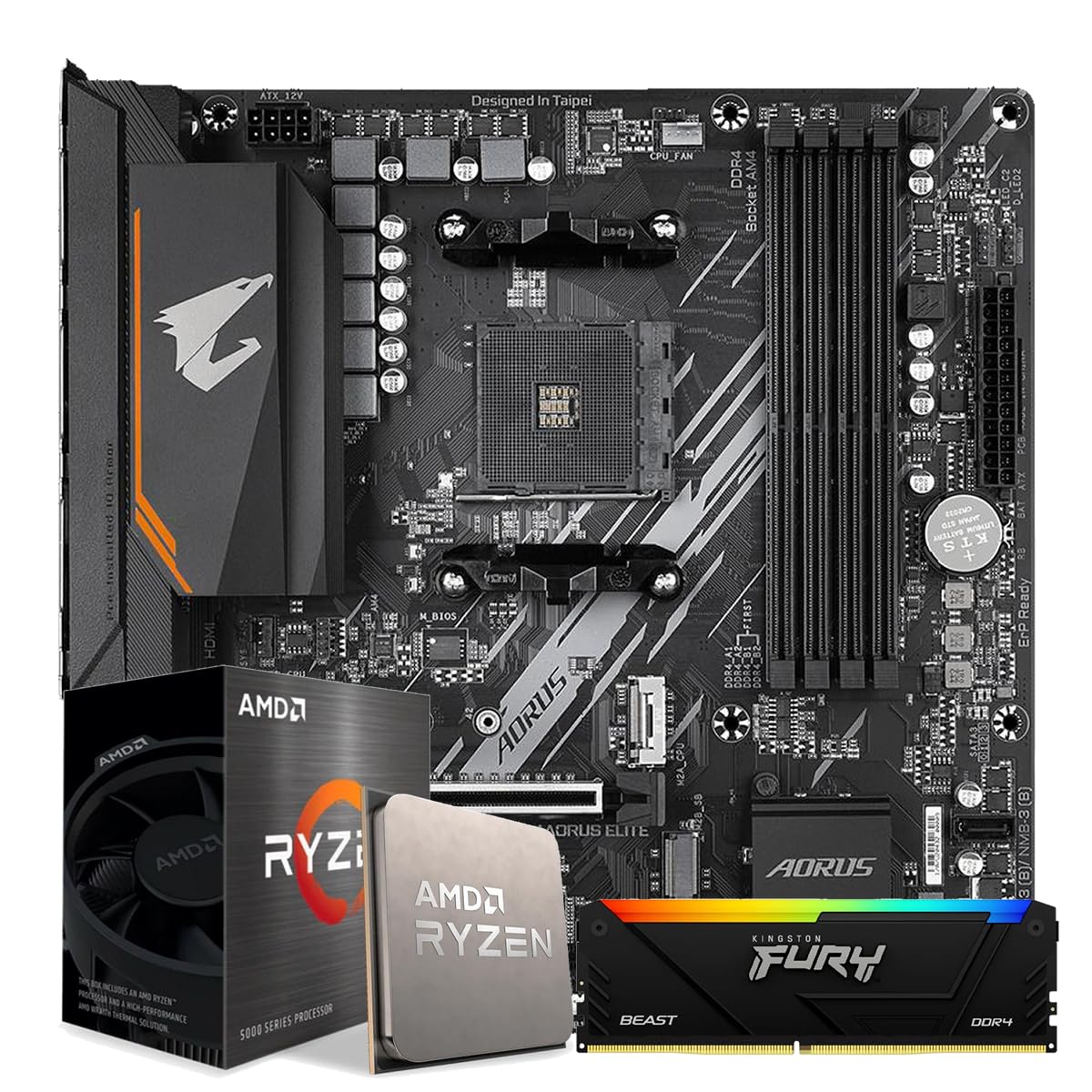 KIT UPGRADE AMD RYZEN 7 5700X3D B550M AORUS ELITE MEMORIA RAM RGB