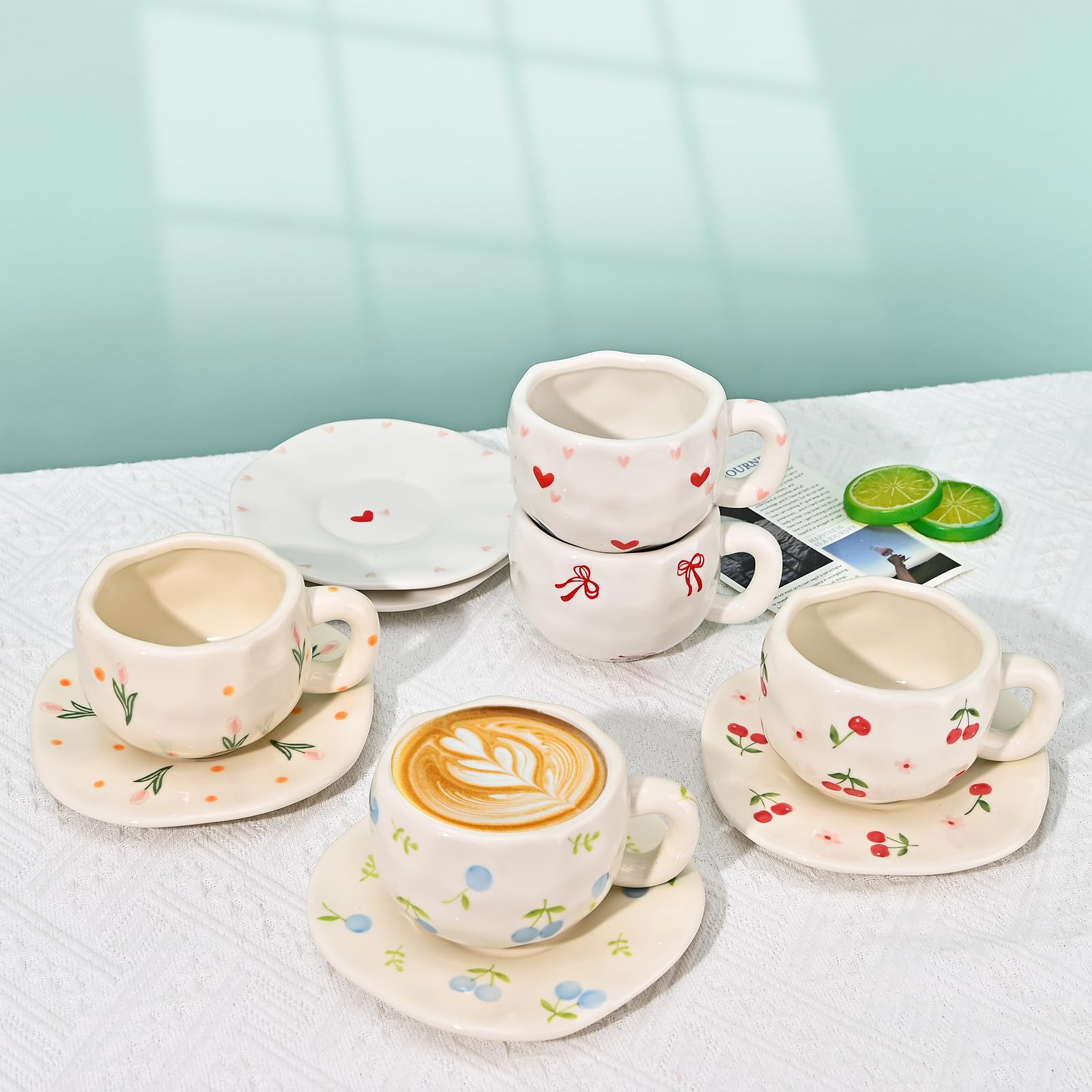 Koythin Ceramic Coffee Mug with Saucer Set - Image 3
