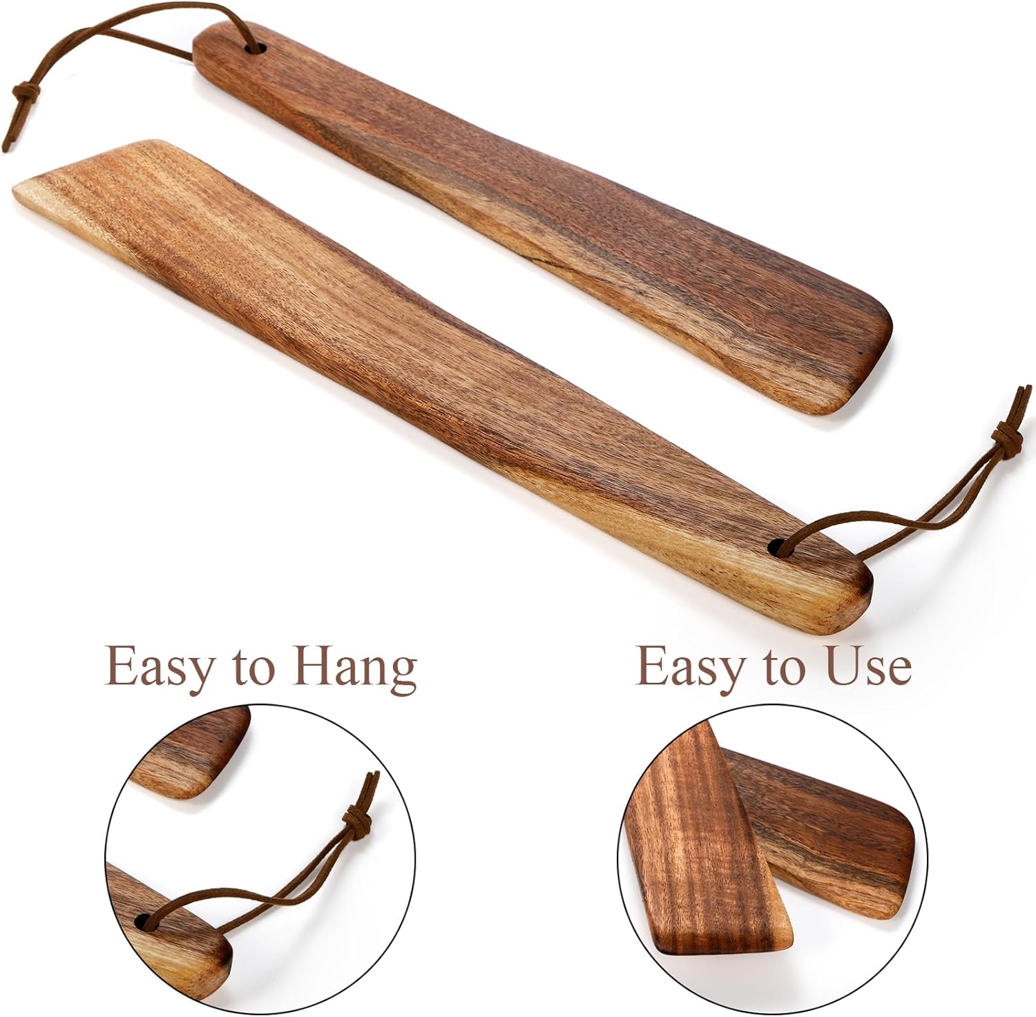 Tebery 4 Pack Small Wood Flipper Teak Wood Spatula Set for Cast Iron, 10 Inch 12 Inch Flat Wooden Turner Multipurpose Wood Cooking Utensil for Flipping, Serving, Scraping & Turning - Image 4