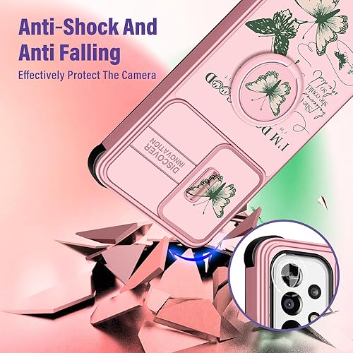 Miniatura 3 de Funermei Funda 2 en 1 para Samsung Galaxy A32 5G para niñas, diseño de mariposa bonita, diseño femenino de mariposa, diseño único y verde con