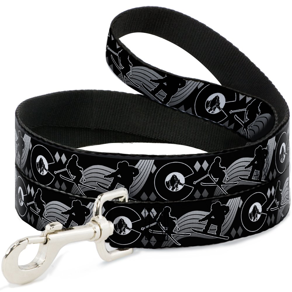 Laisse pour chien Buckle Down Colorado Ski noir blanc gris 6ft