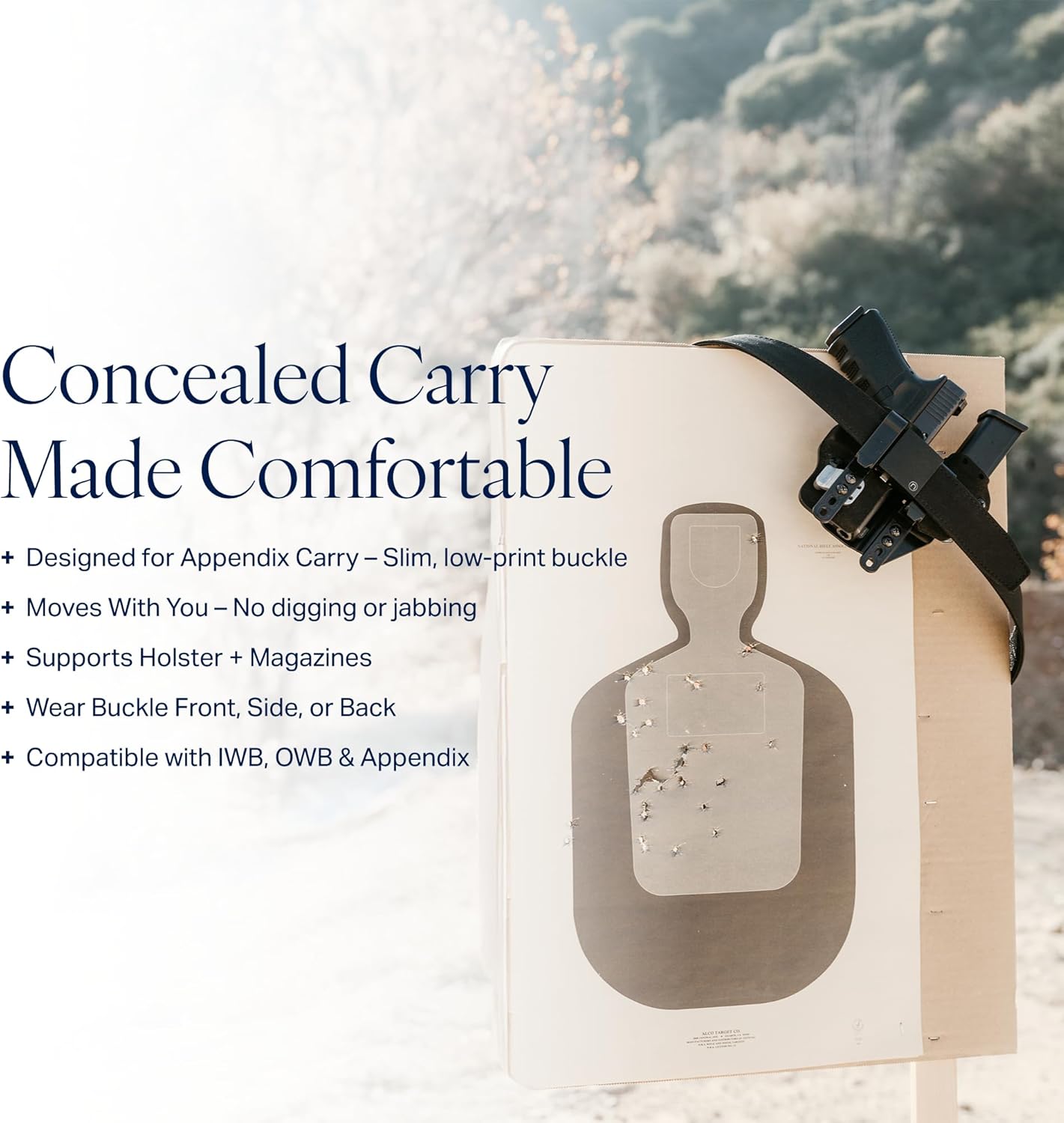 Nexbelt EDC Tactical Ratchet Belt – 1.5" Black Nylon, Quick-Release, Adjustable for Appendix Carry, Fits Up to 50" Waist - Image 3