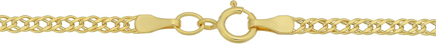 Kooljewelry 14k Yellow or White Gold Diamond Weave Curb Chain Anklet (2 mm, 10 inch) - Image 2