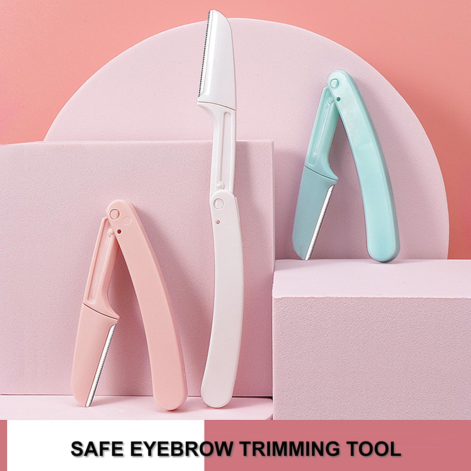 Eyebrow Razor, Hysotok Eyebrow Trimmer Kit with Stainless Steel Eyebrow Scissors Eyebrow Tweezers and Dual Angled Eyebrow Brush for Precise Eyebrow Grooming for Women